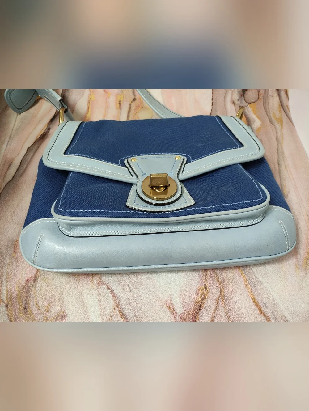 Vintage Coach 10828 65th Annv Legacy Ali Slim Flap Bag Blue - Picture 4 of 14